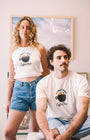 cream t shirt early bird coffee club man and woman 