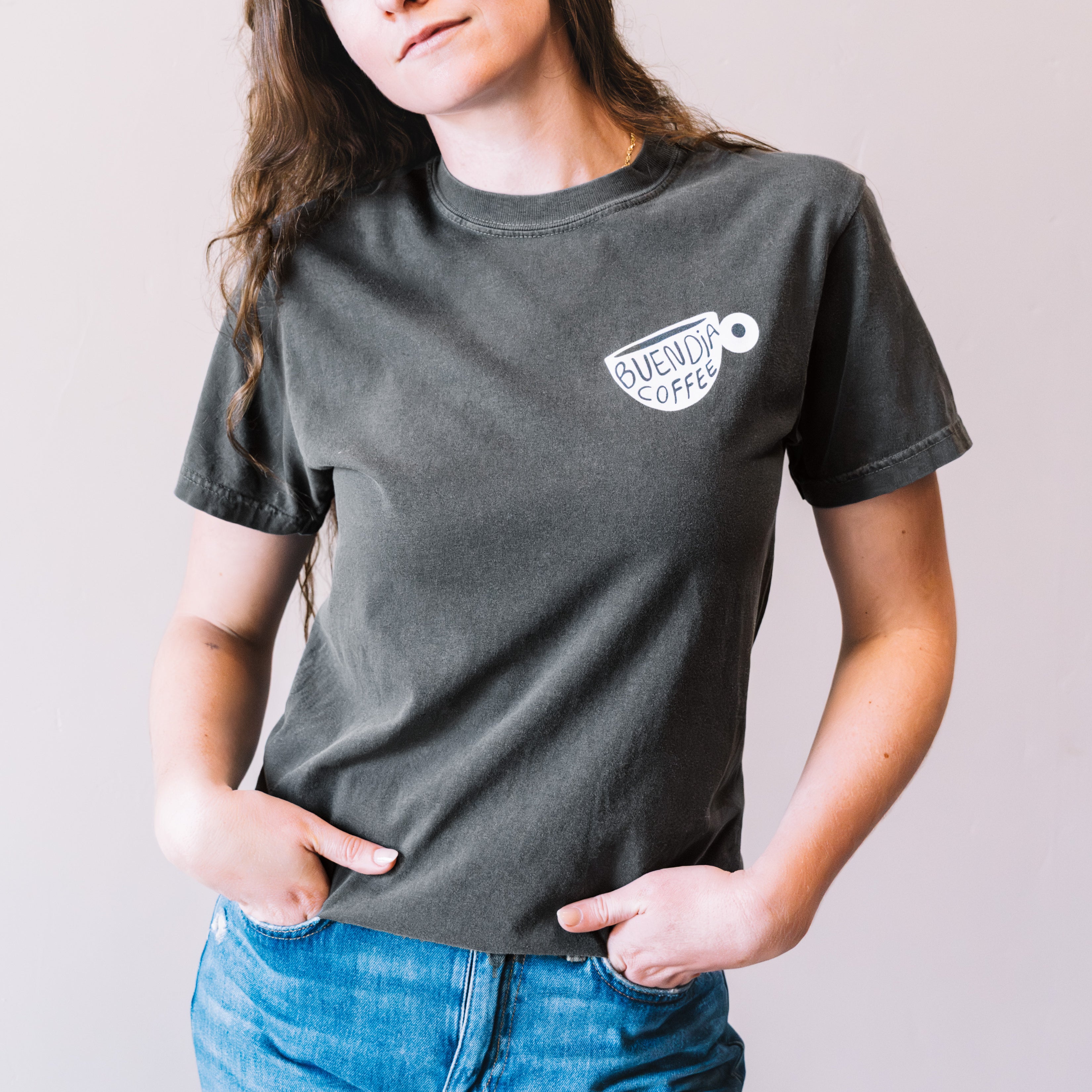 COFFEE MUG T-SHIRT - CHARCOAL