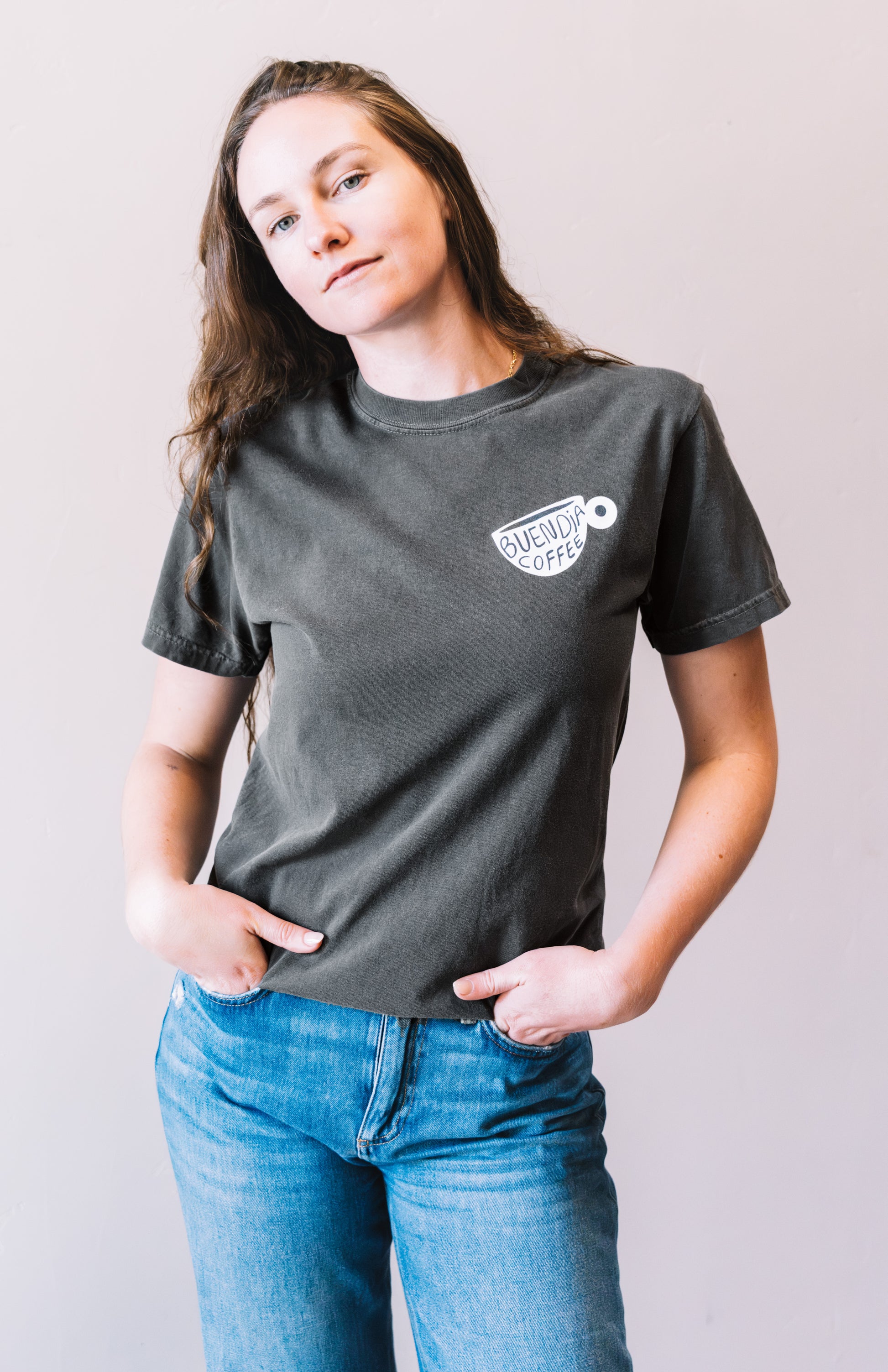 COFFEE MUG T-SHIRT - CHARCOAL