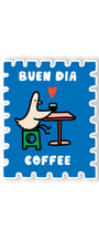 COFFEE BIRD STAMP STICKER
