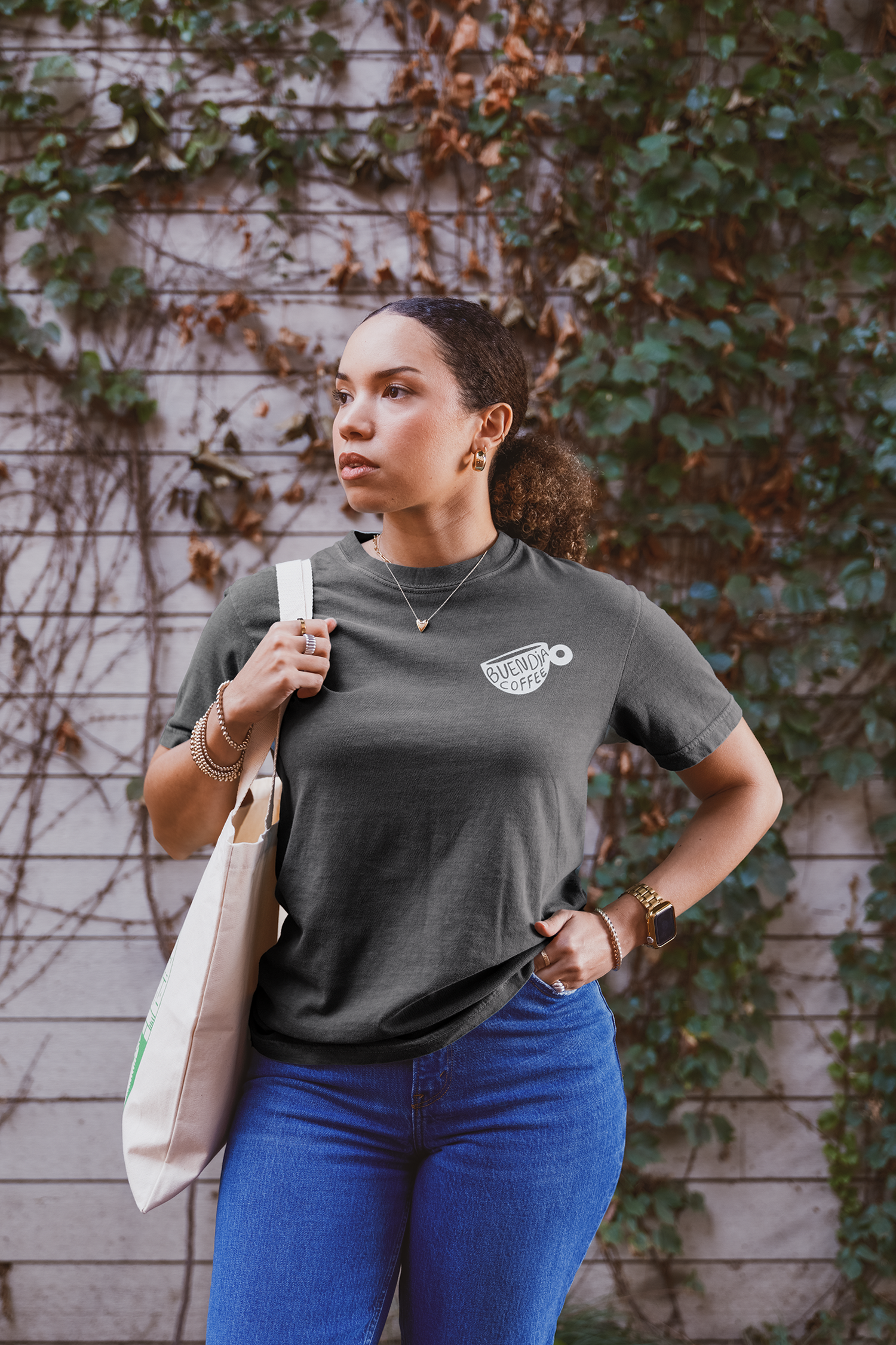 COFFEE MUG T-SHIRT - CHARCOAL