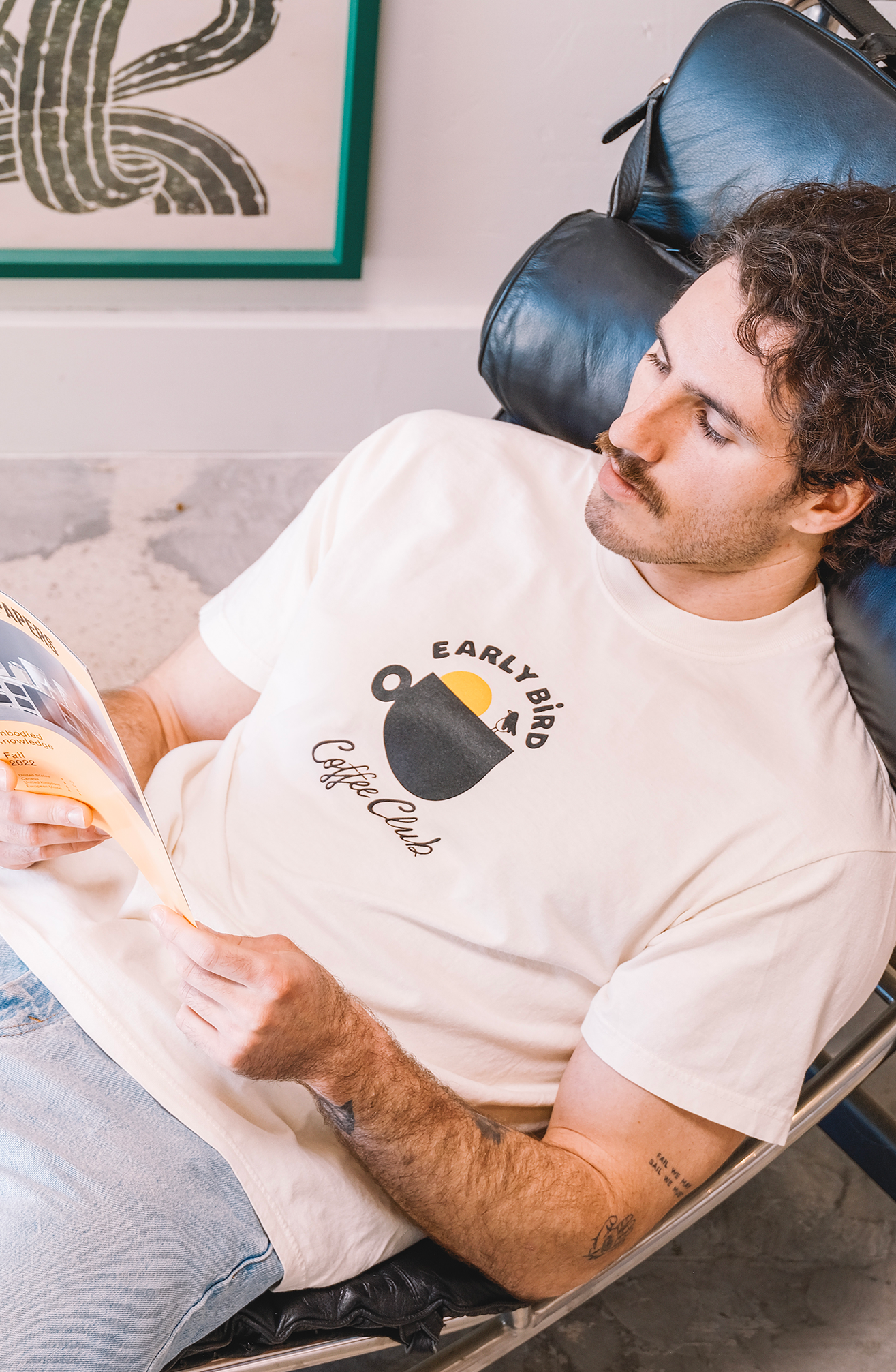 EARLY BIRD COFFEE CLUB T-SHIRT - CREAM