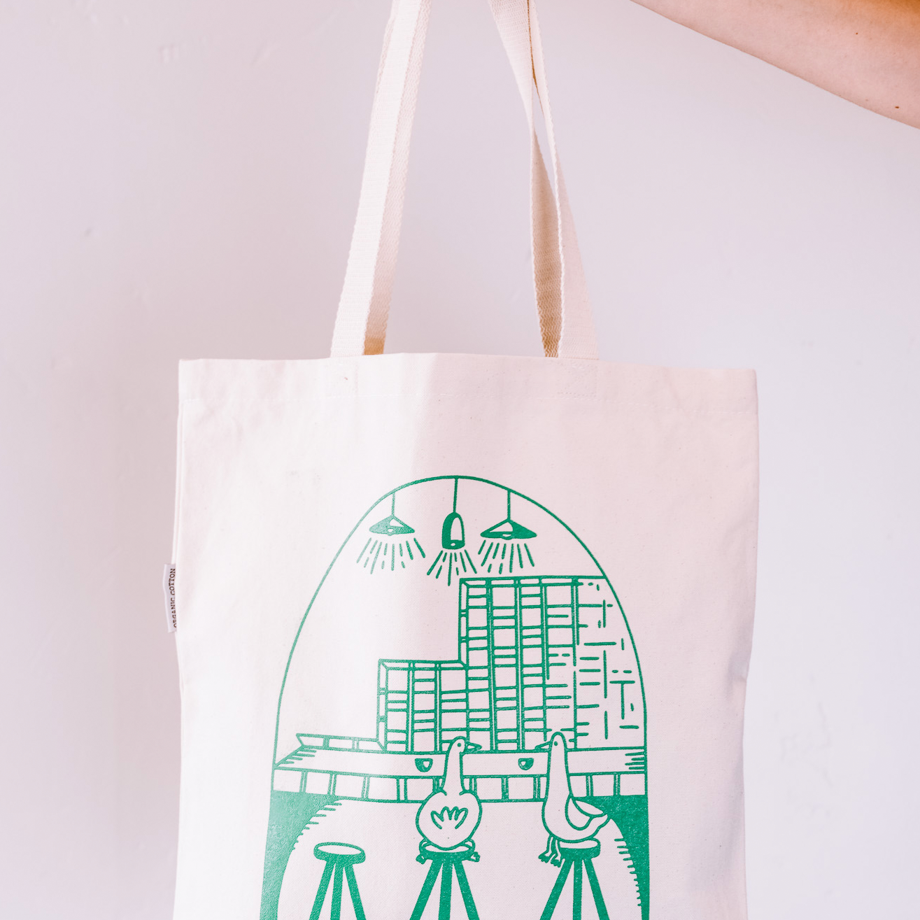 TWO BIRDS COFFEE TOTE BAG - GREEN