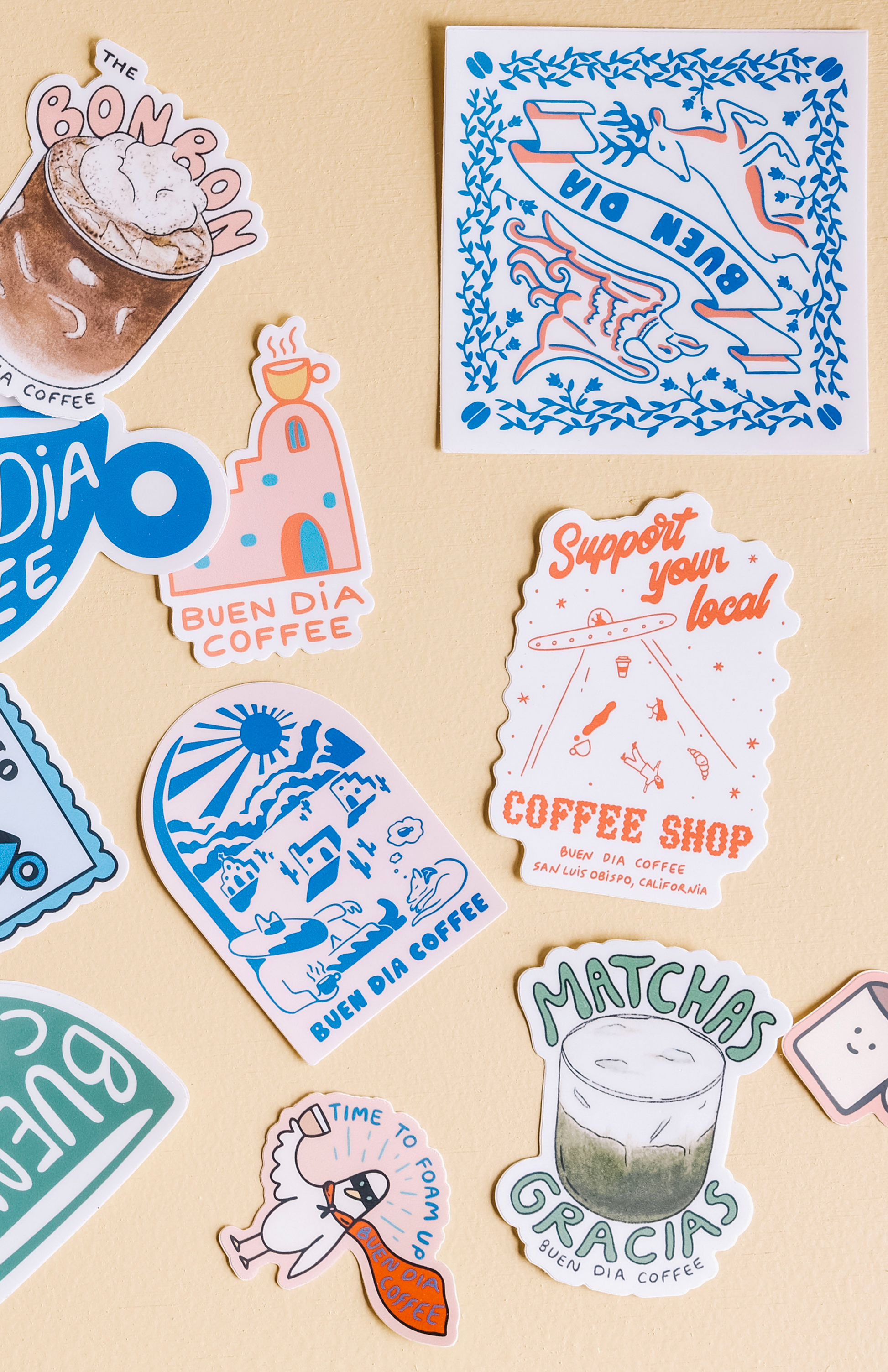 BLUE COFFEE ARCH STICKER