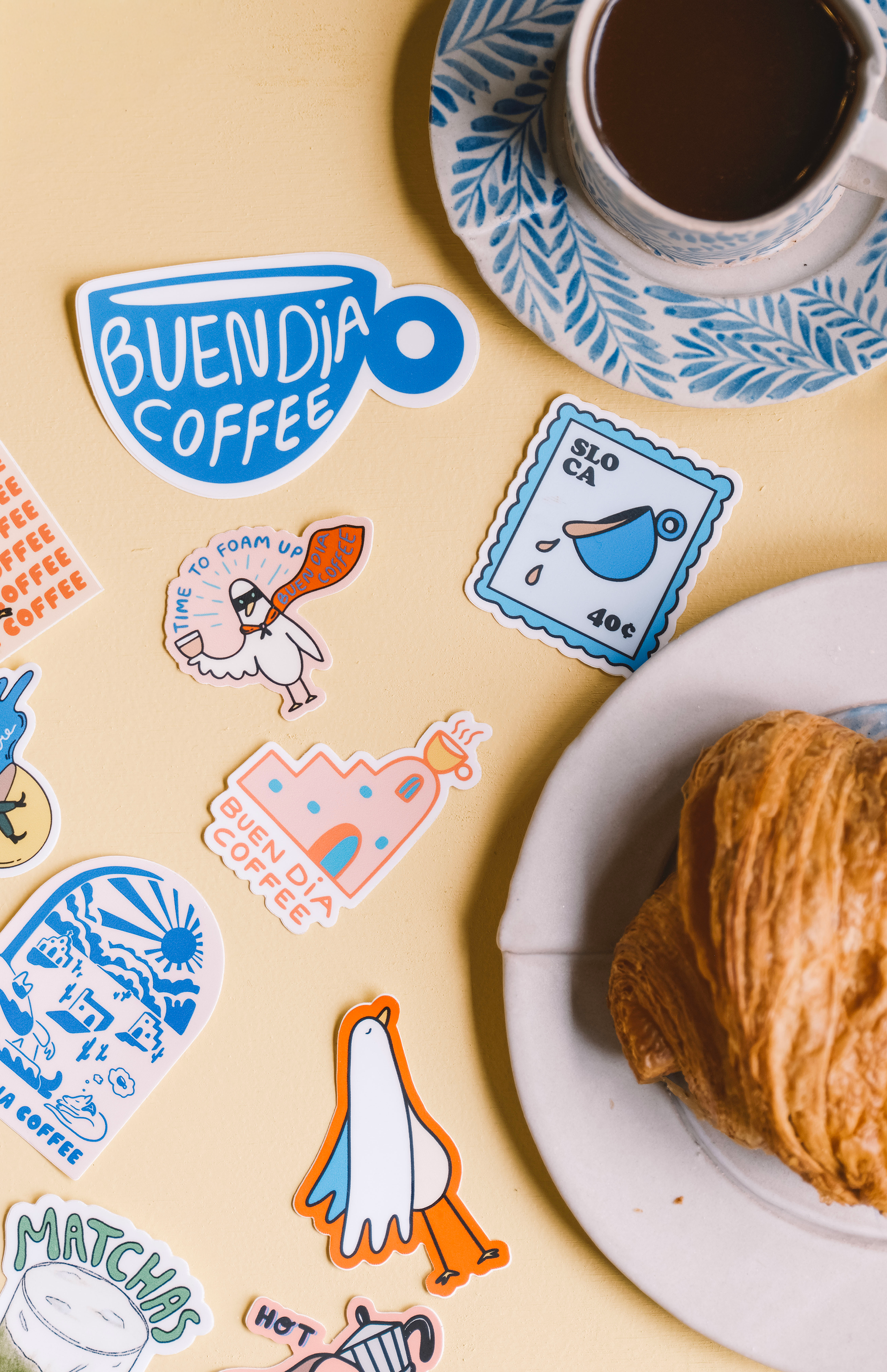BLUE COFFE MUG STICKER
