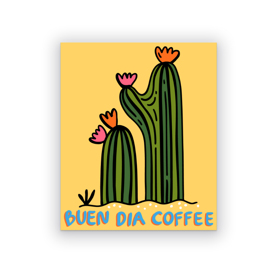BUEN DIA COFFEE CACTUS STICKER