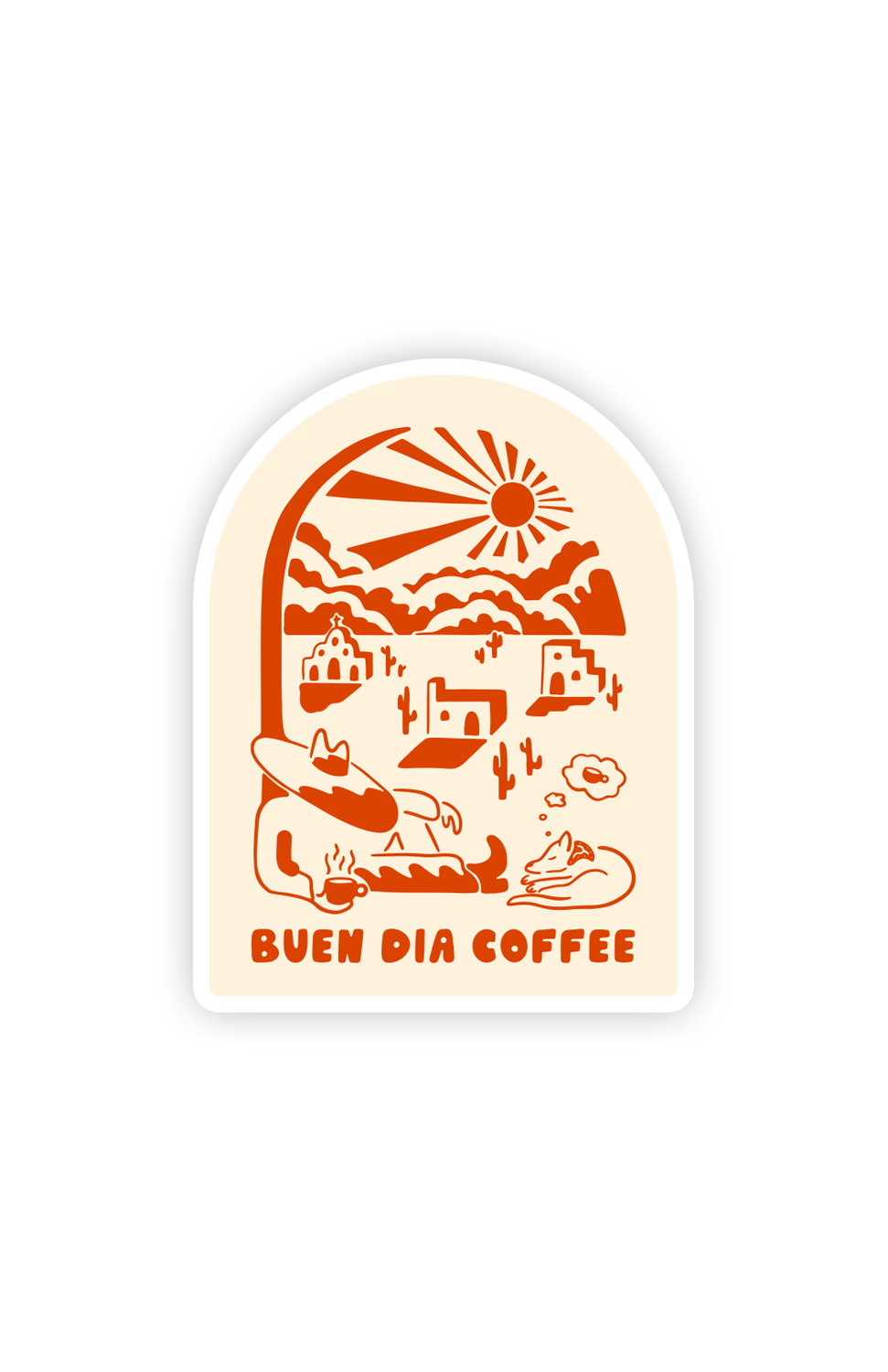ORANGE COFFEE ARCH STICKER