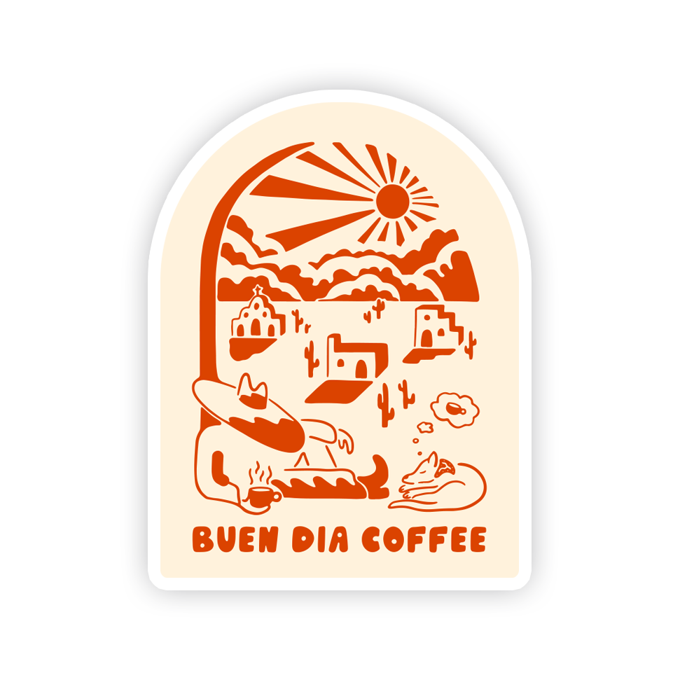 ORANGE COFFEE ARCH STICKER