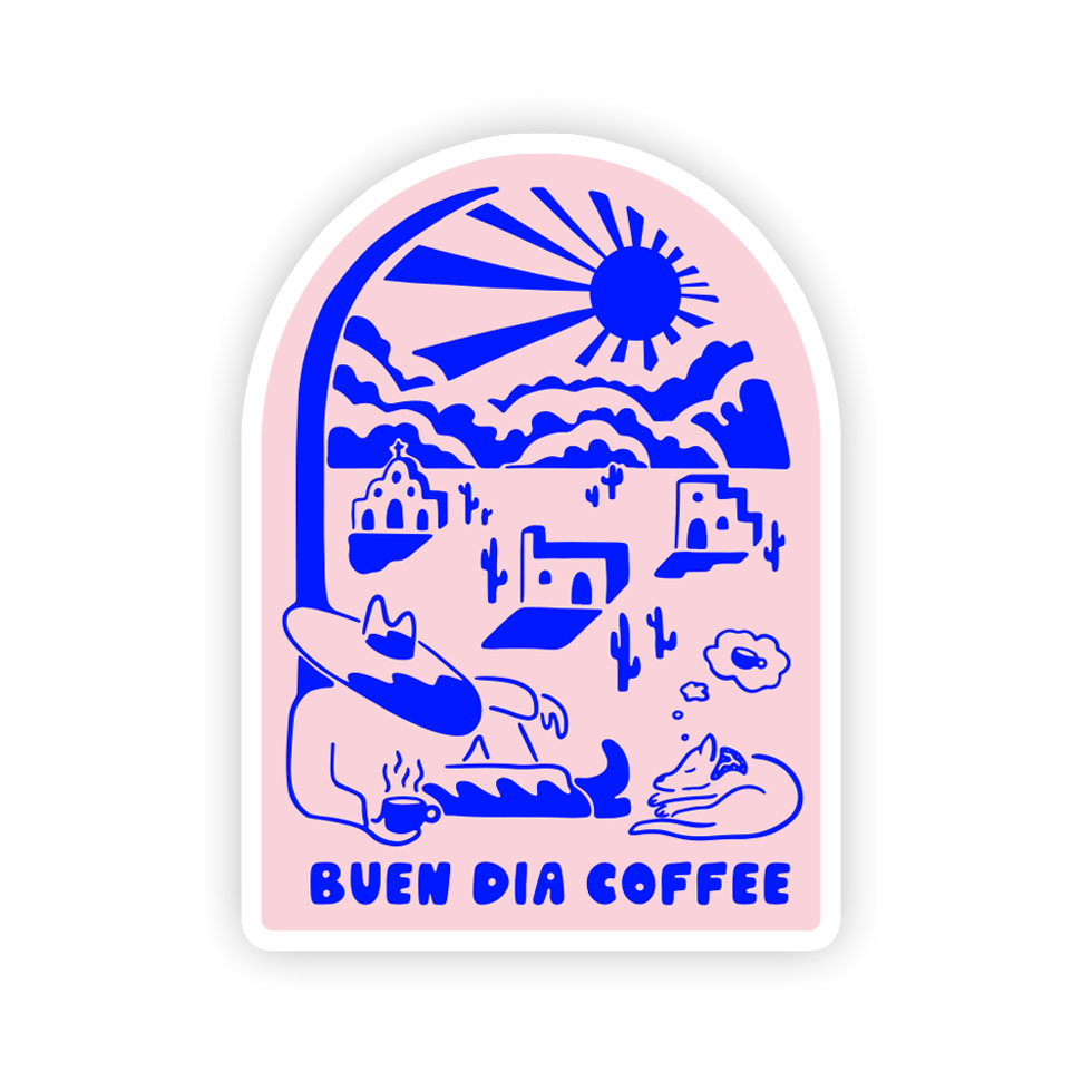 BLUE COFFEE ARCH STICKER