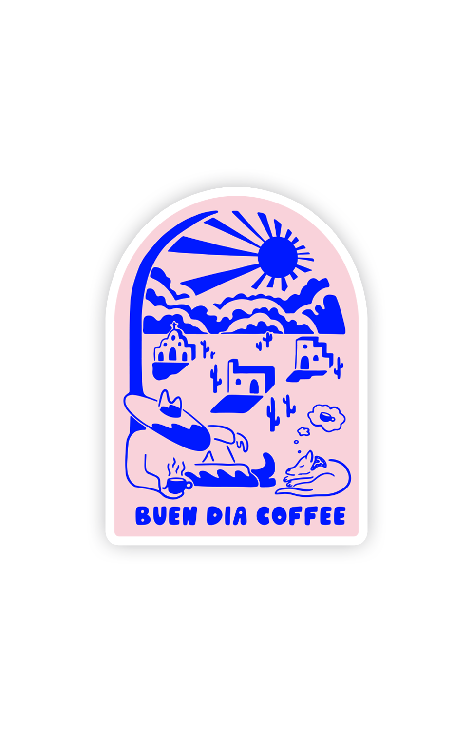 Blue Coffee Arch Sticker