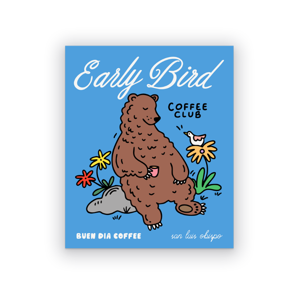 EARLY BIRD BEAR STICKER