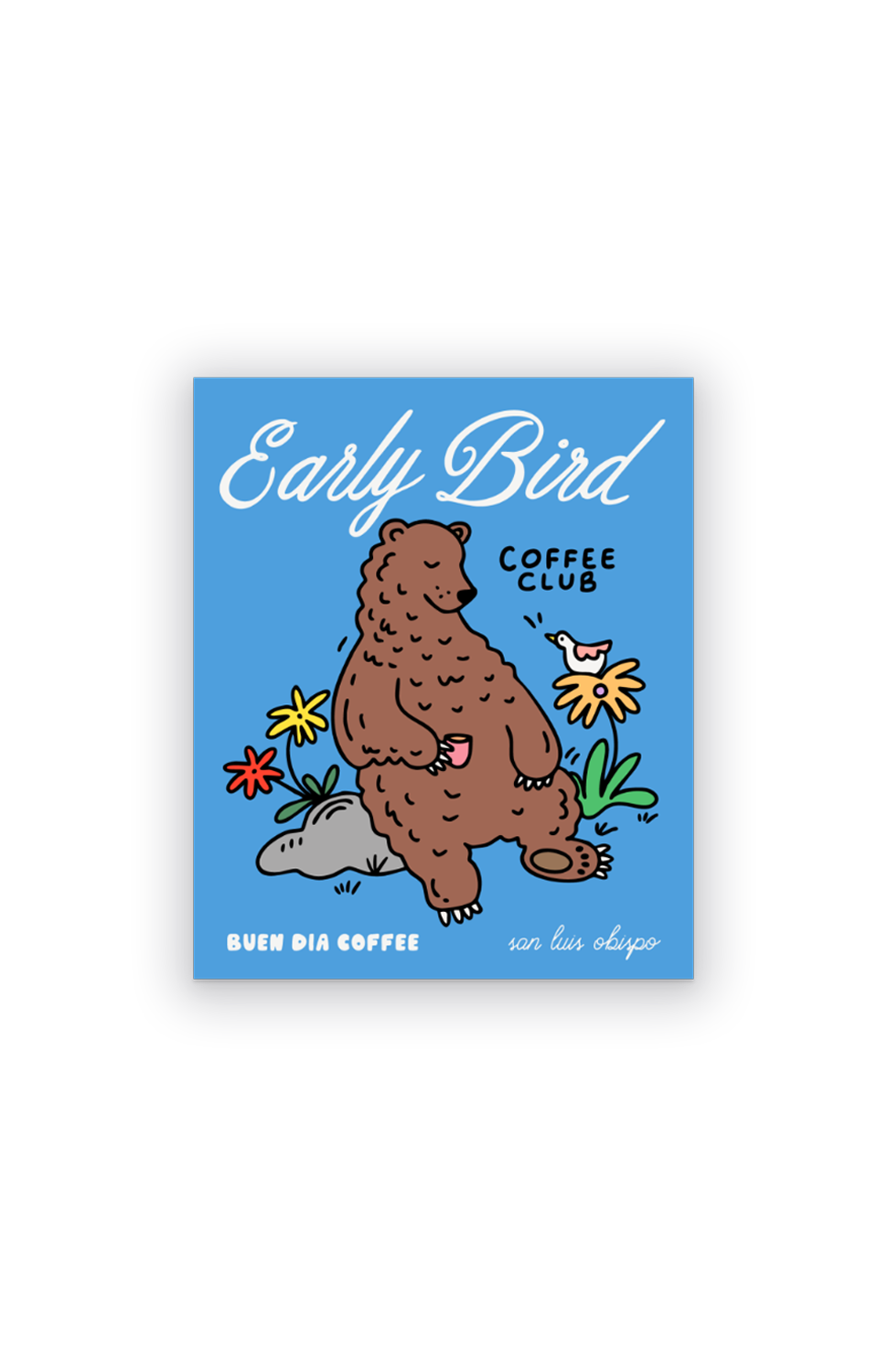 Early Bird Bear Sticker